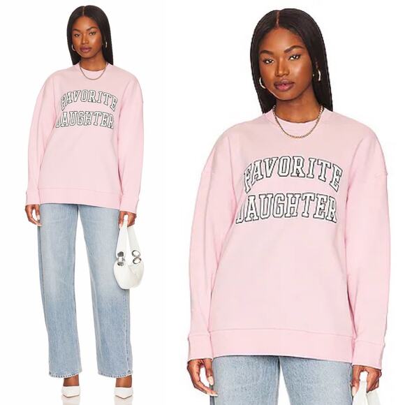 Favorite Daughter The Collegiate Sweatshirt size XS Light Pink - Picture 14 of 14